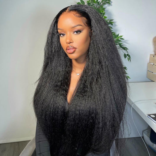 200% 2x6/4x4/5x5/13x4/13x6 Human Hair Kinky Straight HD Lace Wigs for Black Women