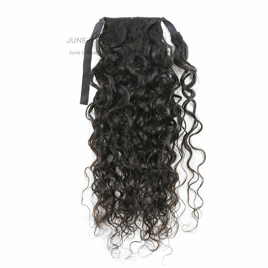 Wholesale Italian Curly Ponytail Clip in Curly Ponytail Extensions Black Drawstring Ponytail Extension Human Hair