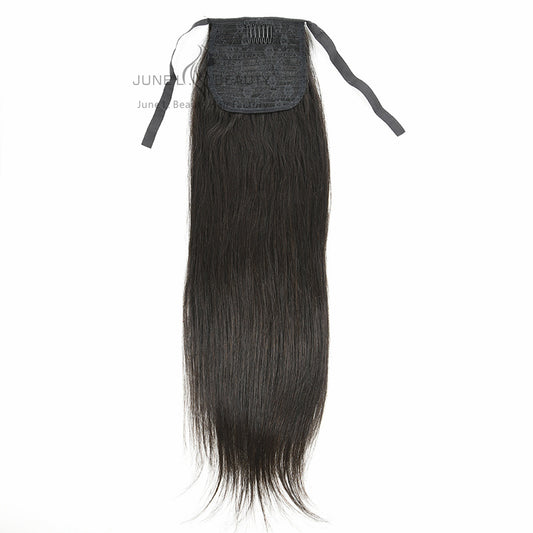 Wholesale Human Hair Wrap Around Ponytail Clip in Hair Extensions Straight Ponytail Hair