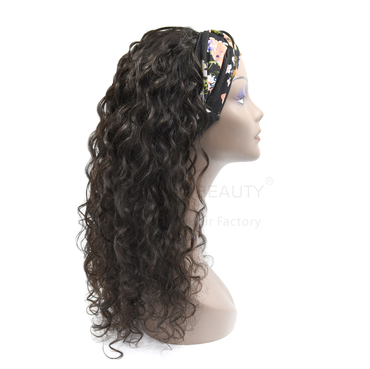 Virgin Indian hair Headband wigs full machine weave wigs Italian Curly texture 200% 300% density