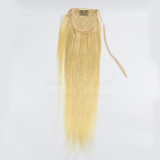 Wholesale Ponytail Natural Vietnamese Hair Extensions 613 Silky Straight Human Hair Drawstring Ponytail
