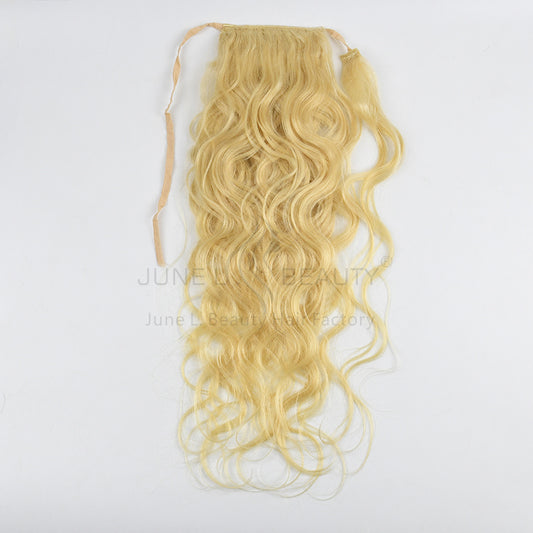 Wholesale 100% Remy Unprocessed Human Hair 613 Blonde Ponytail Extension