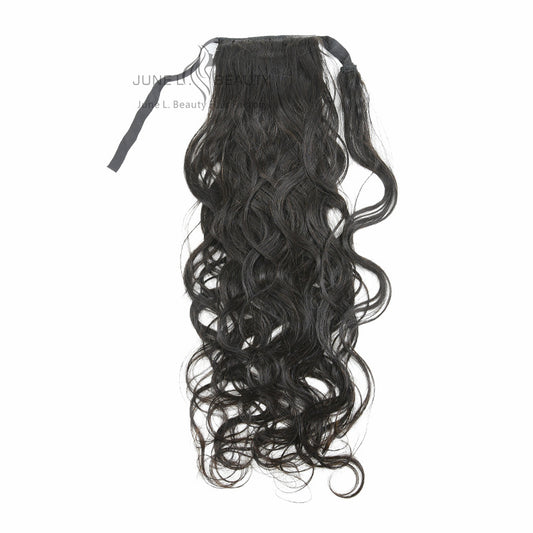 2024 Human Hair Ponytail Hair Extensions Body Wave Natural Wrap Around Clip Ponytail Hair
