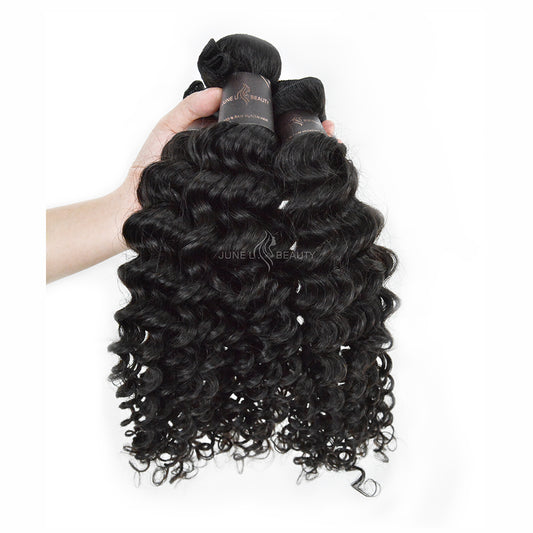 2024 Deep Curly Three Bundles 100% Unprocessed Virgin Human Hair