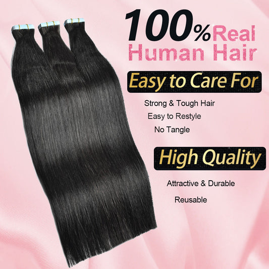 Salon Tape In Hair Extensions Full Cuticle Virgin Remy Straight Human Hair Invisible tape in Human Hair Extension