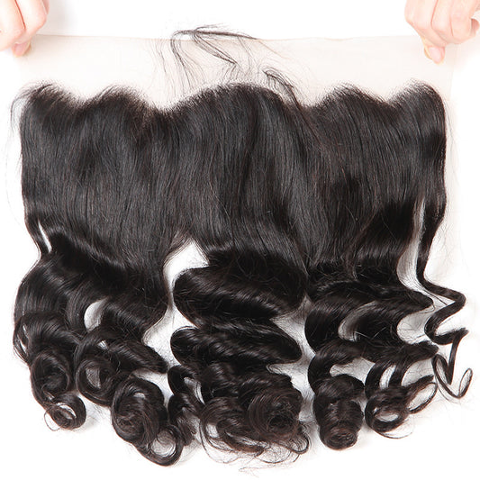 Virgin Remy 13X4 Loose Wave From Ear To Ear Small Knots Lace Frontal with Baby Hair
