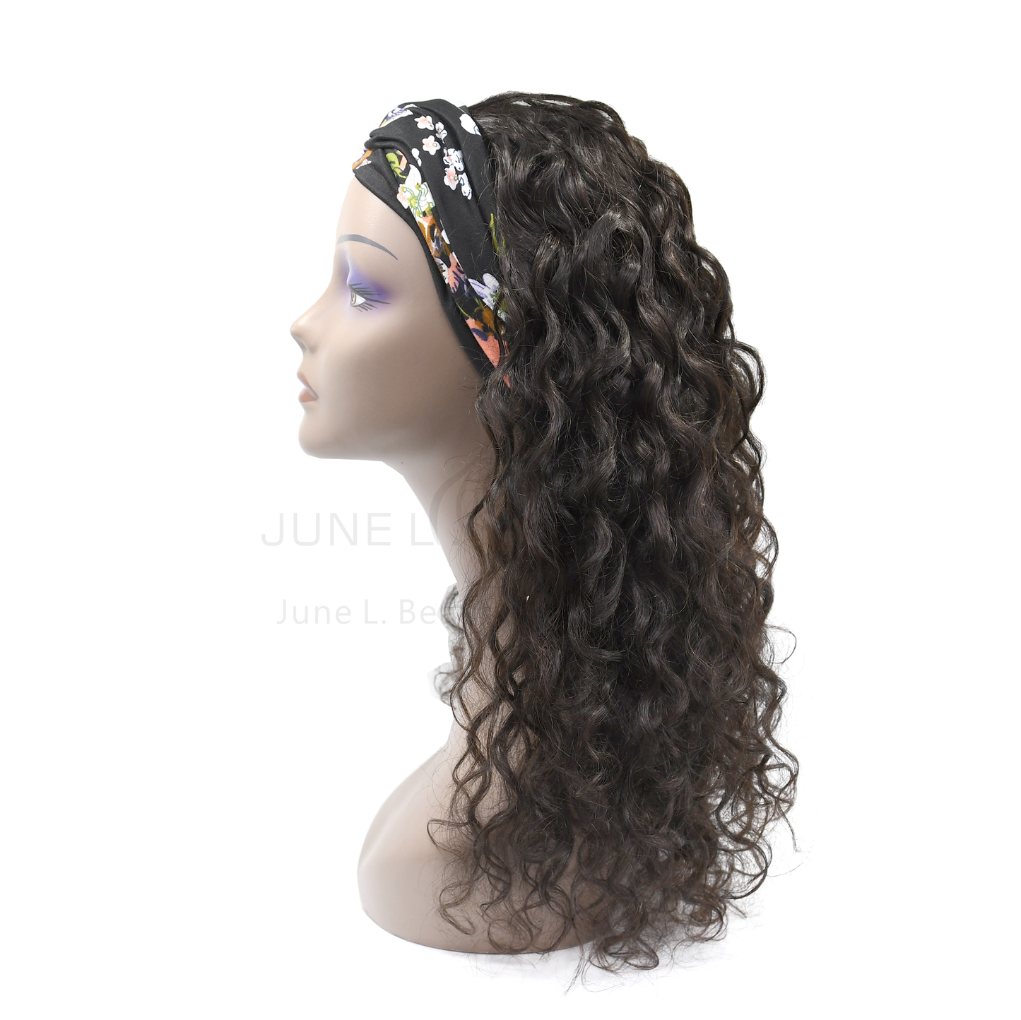 Virgin Indian hair Headband wigs full machine weave wigs Italian Curly texture 200% 300% density