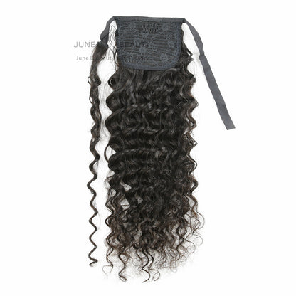 High Quality Remy Virgin Human Hair Deep Curly 10inches to 30 inch Ponytail With Clip ins