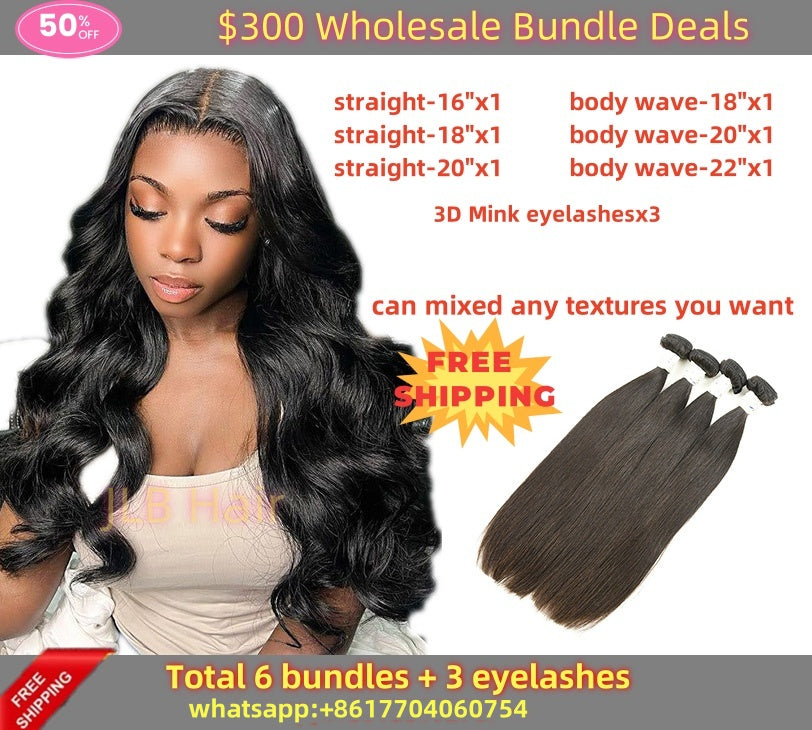 Wholesale TOP Quality Virgin Hair Bundles Deals with HD lace closures