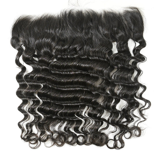 Unprocessed 13x4 13x6 Deep Wave Ear To Ear Lace Frontal HD Lace Transparent Lace Frontal Human Hair