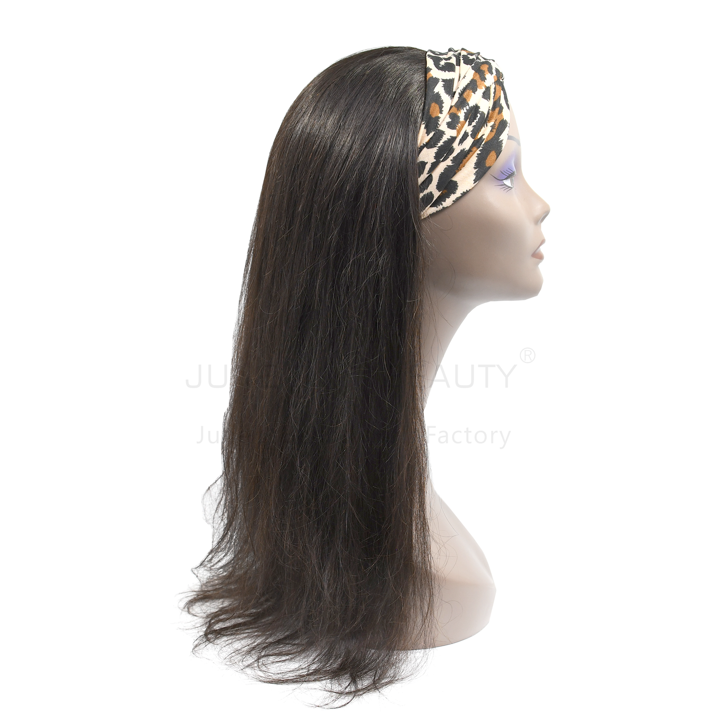 Factory Price Glueless Human Hair Headband Wig Silky Straight Machine Made Wigs for Women