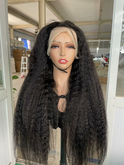 200% 2x6/4x4/5x5/13x4/13x6 Human Hair Kinky Straight HD Lace Wigs for Black Women